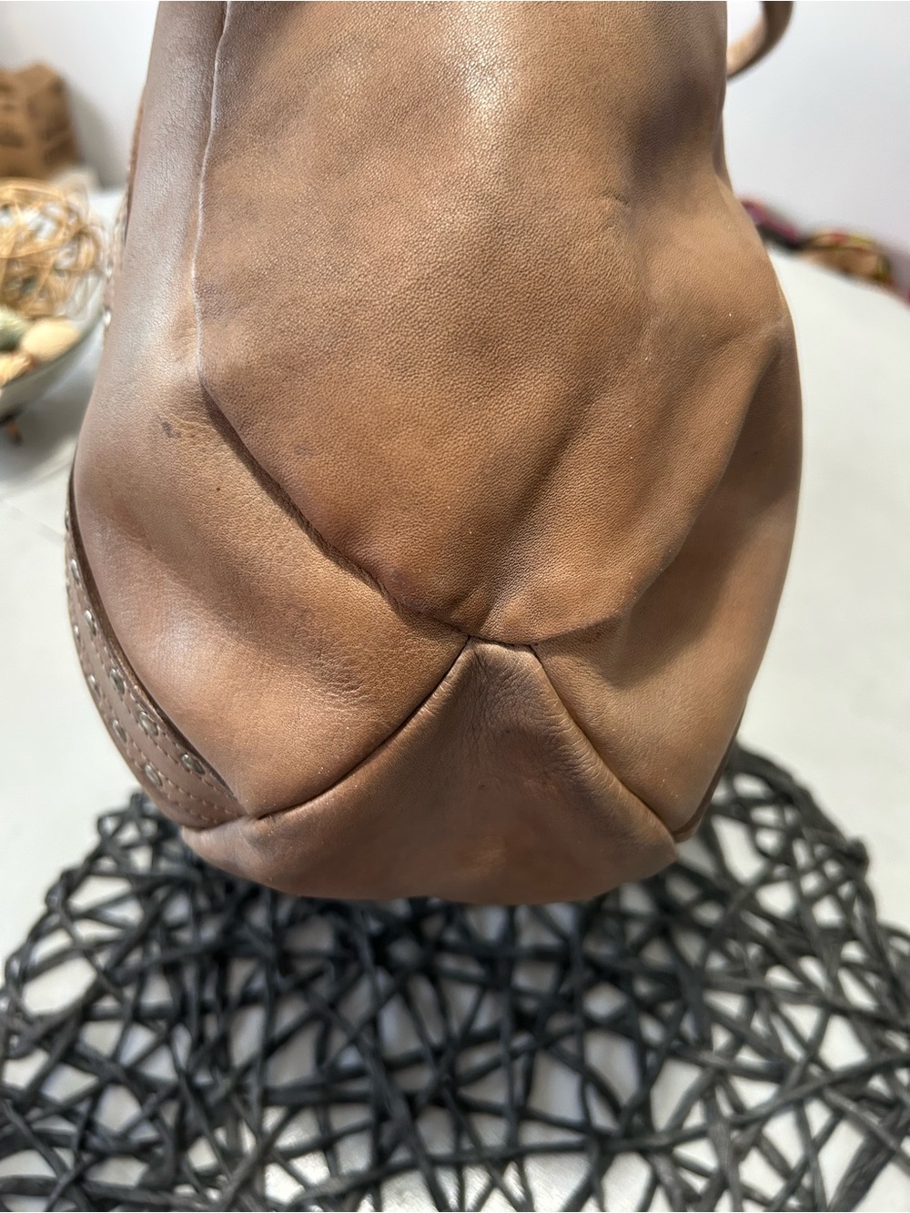 RARE - Bed Stu Leather Studded Geraldin Cobbler Series Shoulder Bag - Picture 13 of 14